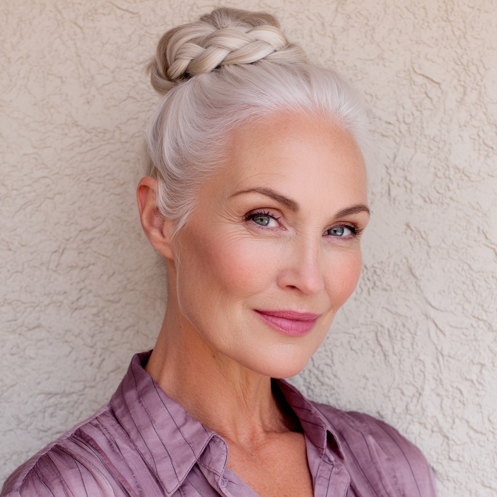 Elegant Braided Top Knot for Timeless Grace