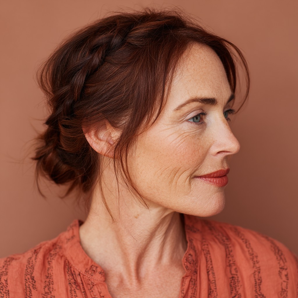 elegant braided updo with subtle layers
