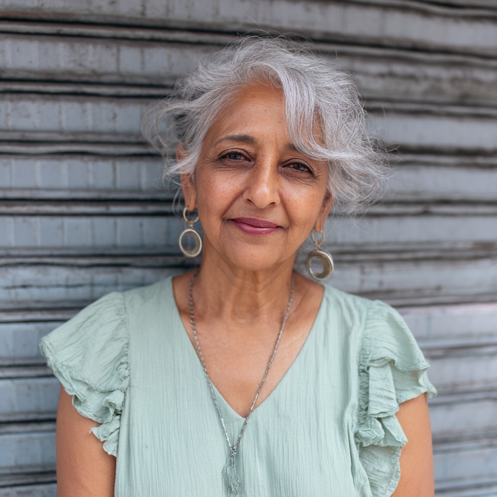 Elegant Textured Silver Shag Cut