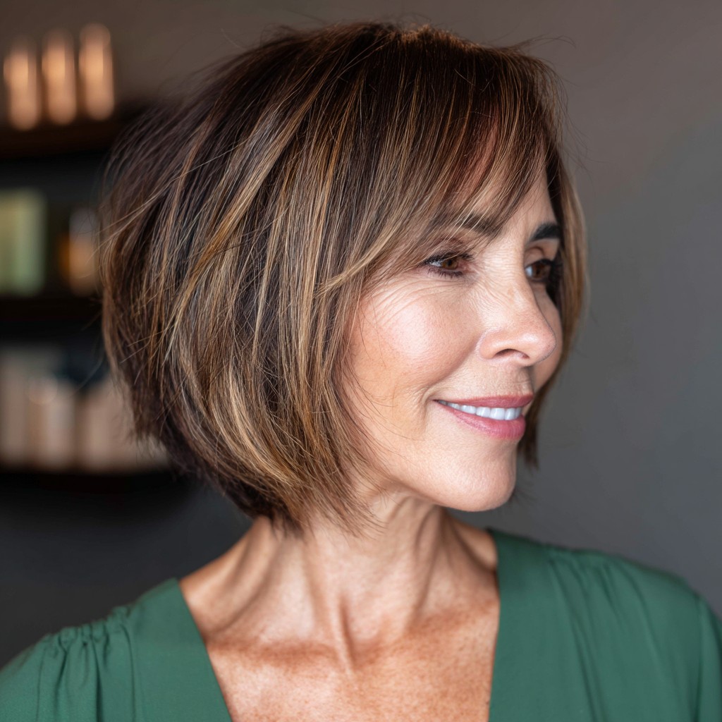 Modern Choppy Layered Bob with Subtle Highlights