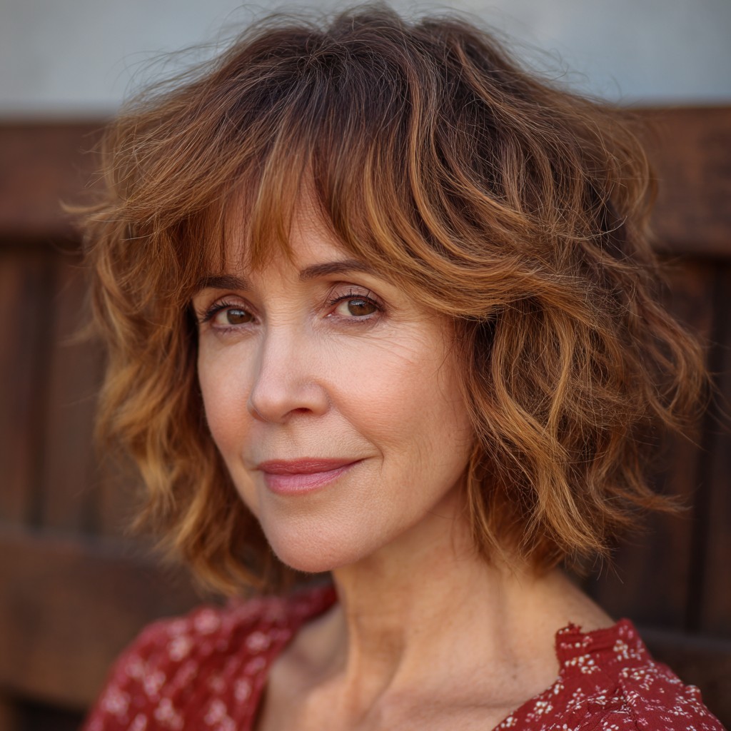 Textured Shoulder-Length Shag with Soft Waves