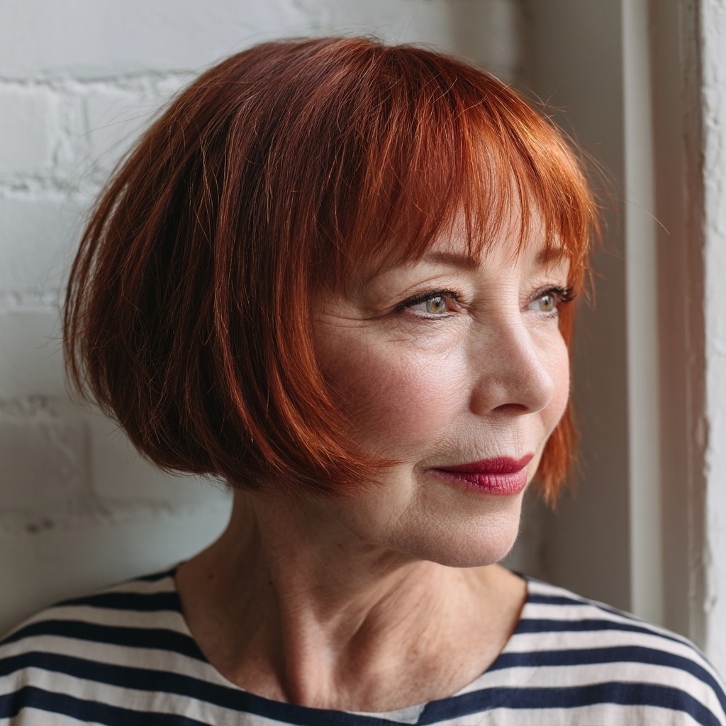 Chic Textured Bob with Soft See-Through Bangs