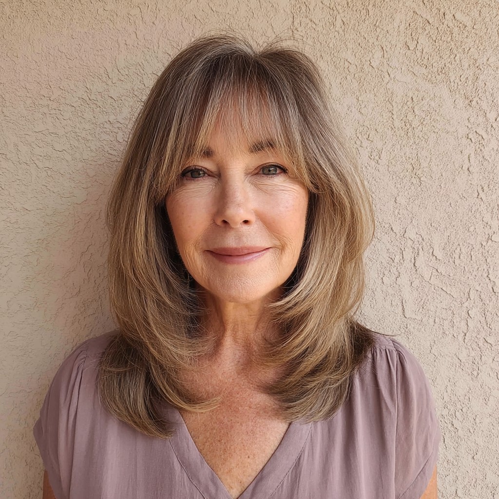 Softly Layered Cut with Wispy See-Through Bangs