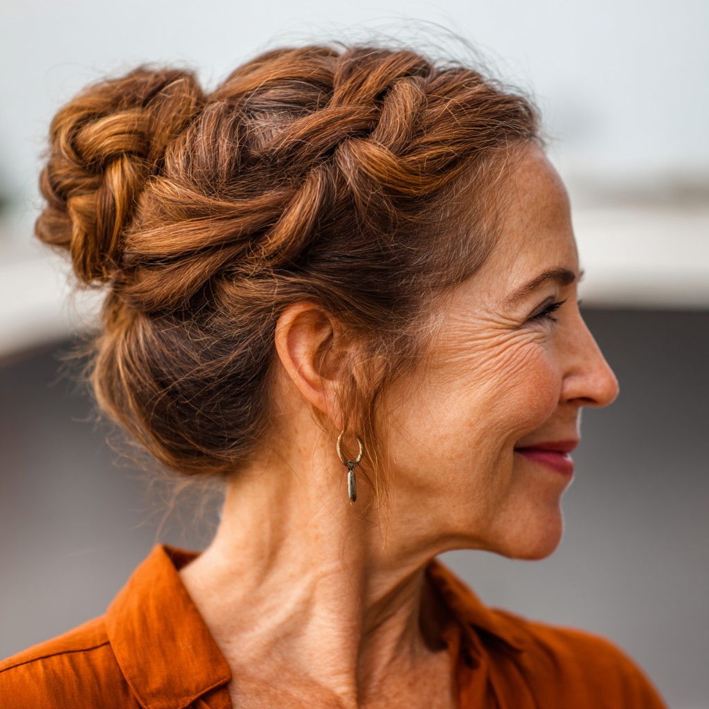 Chic Braided Bun Updo for Timeless Elegance