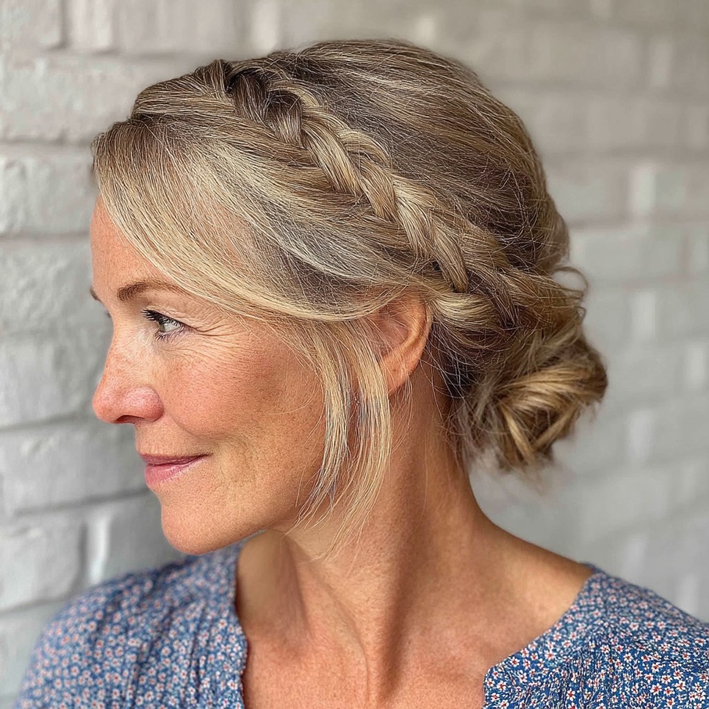 Delicate Twisted Braid and Low Bun Updo
