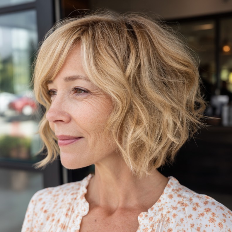 Effortlessly Tousled Short Textured Bob
