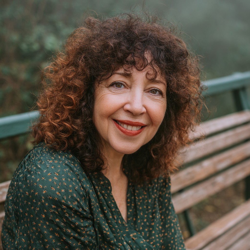 Playful Curly Cut with Soft See-Through Bangs
