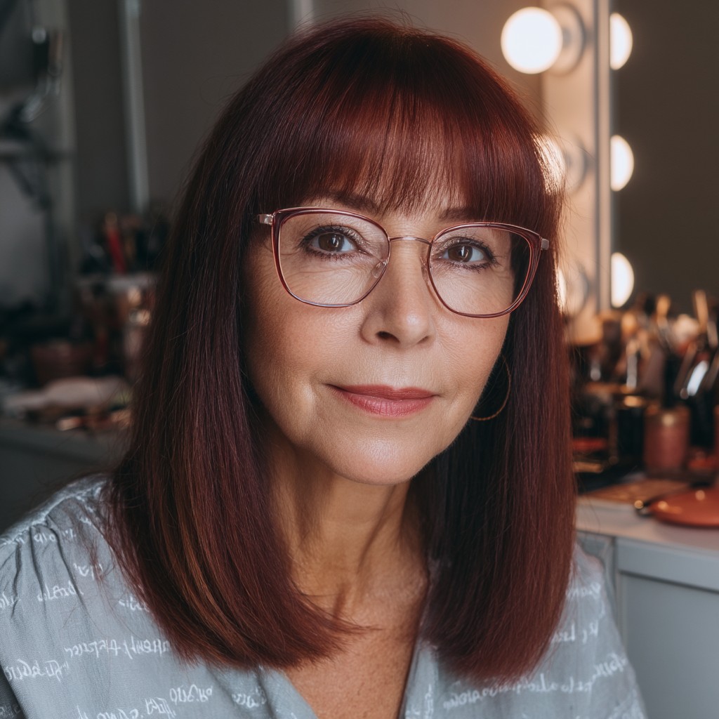 Polished Long Straight Cut with Soft See-Through Bangs