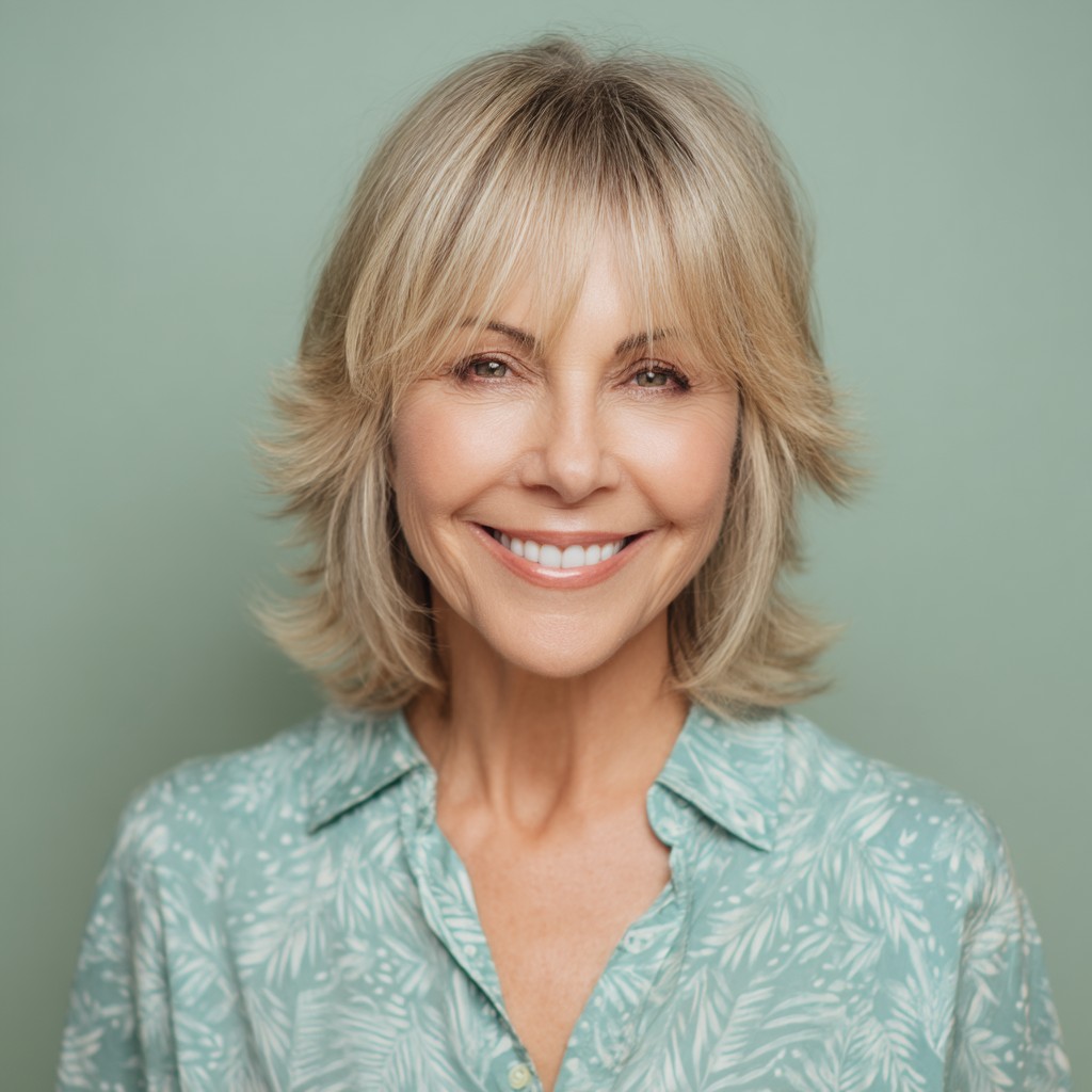 Soft Feathered Layers with See-Through Bangs