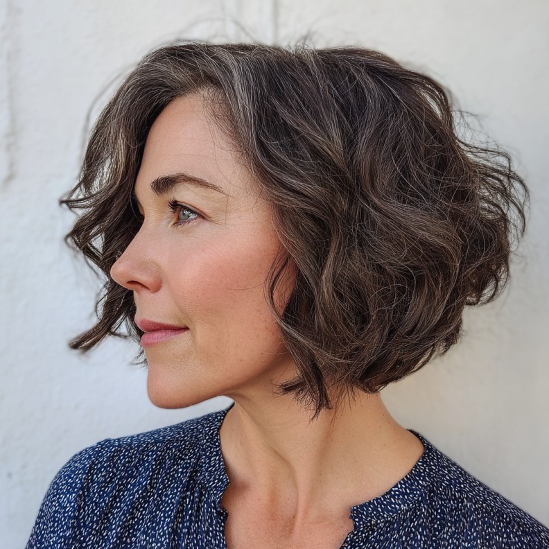 Textured Short Curly Bob with Playful Volume