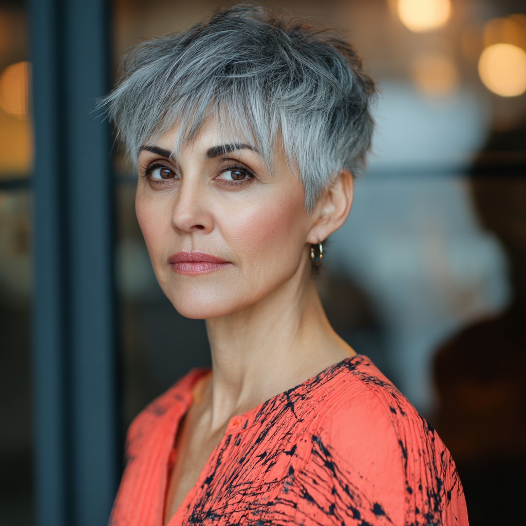 Textured Short Cut with Soft See-Through Bangs
