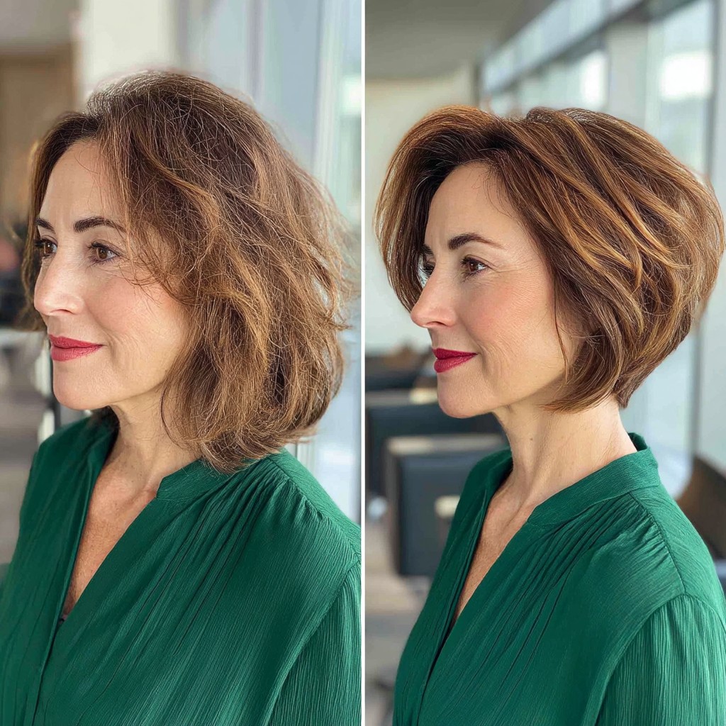 Chic Textured Bob with Subtle Highlights