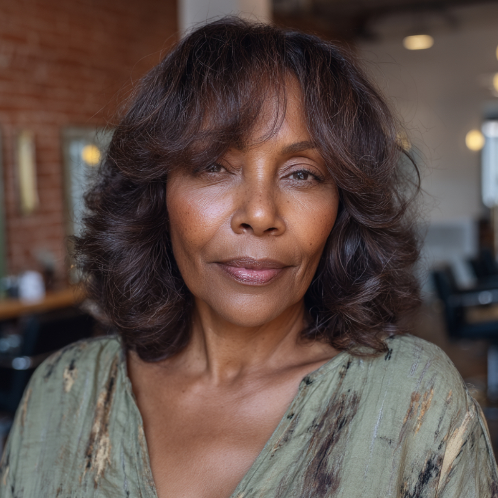 Charming Medium-Length Cut with Soft Curly Layers