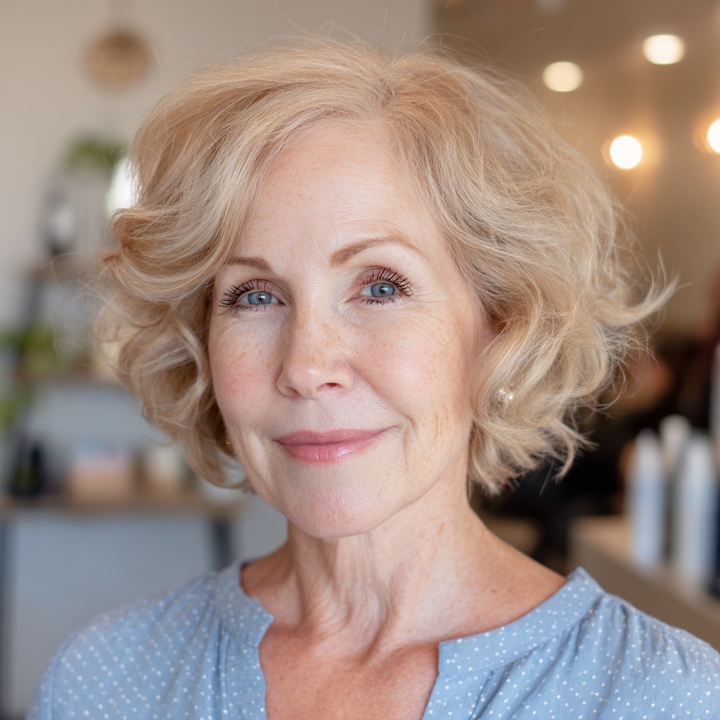 Charming Textured Bob with Soft Curls