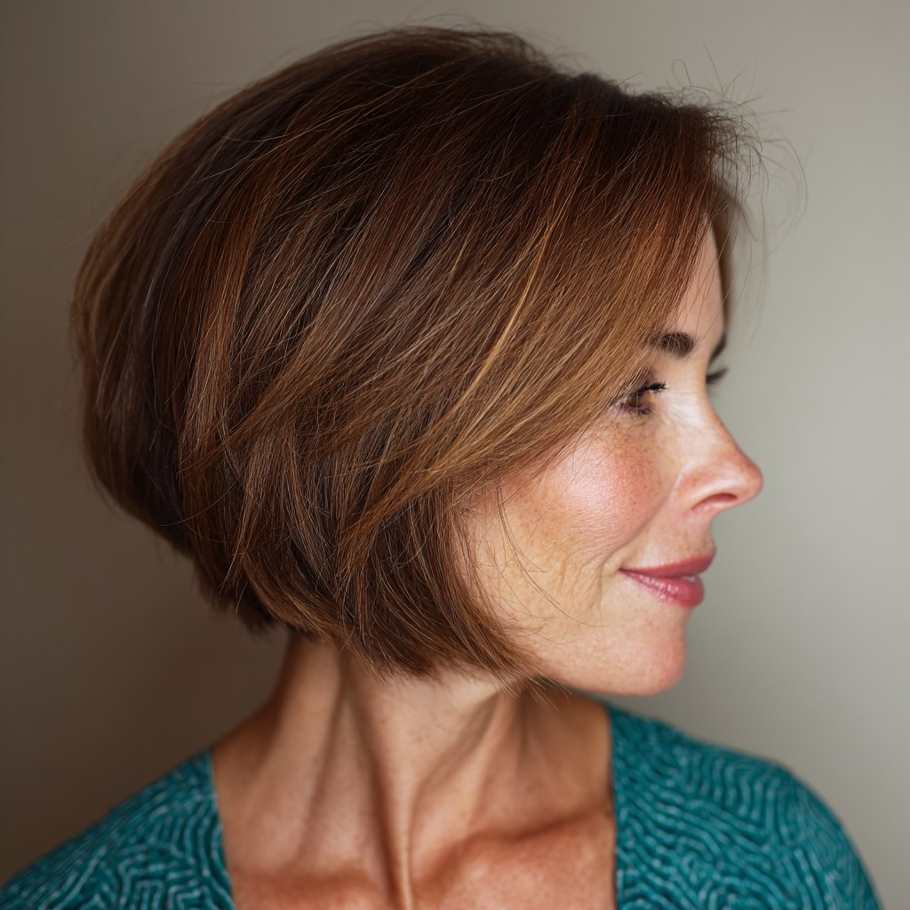 Chic Angled Bob with Subtle Highlights