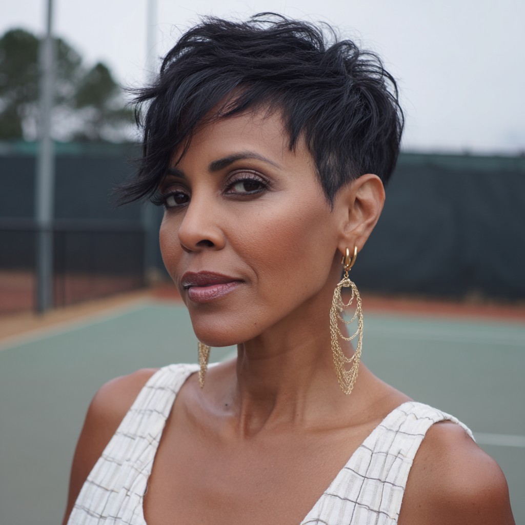 chic asymmetrical pixie with textured layers