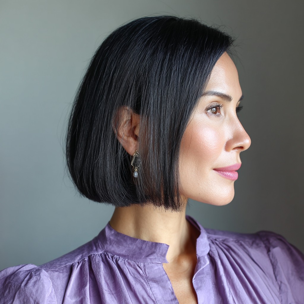 Chic Blunt Bob with Subtle Textured Ends