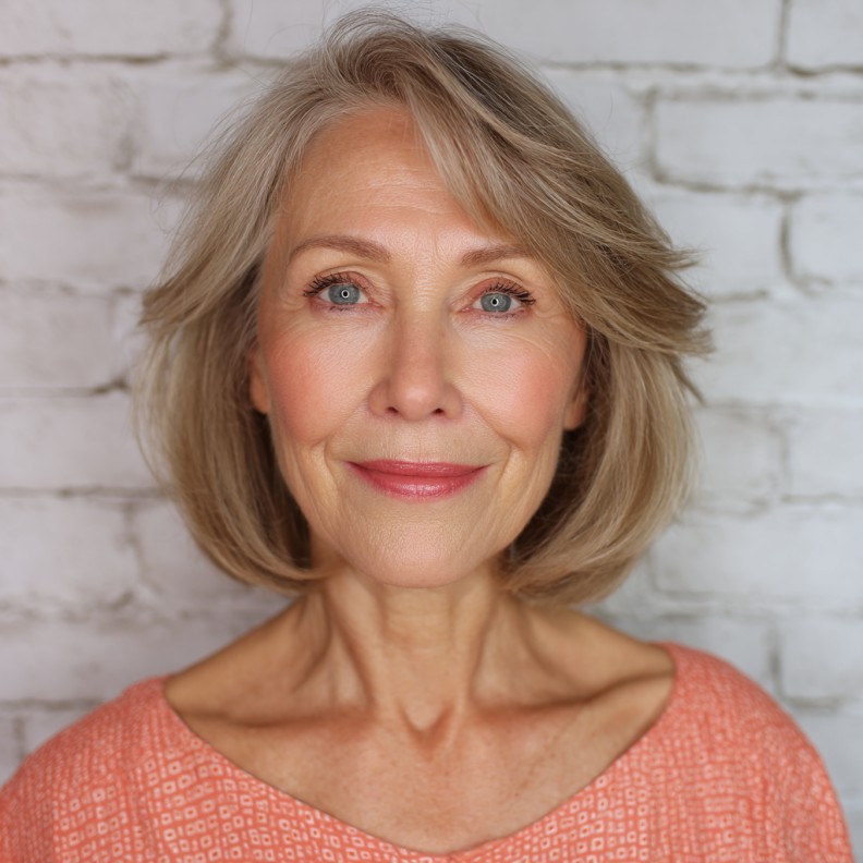 chic layered bob with subtle volume