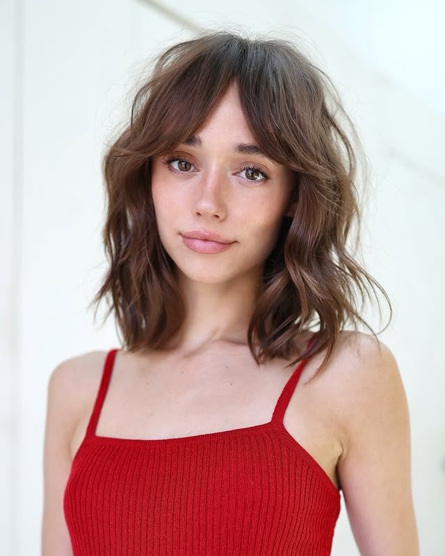 Chic Layered Textured Bangs