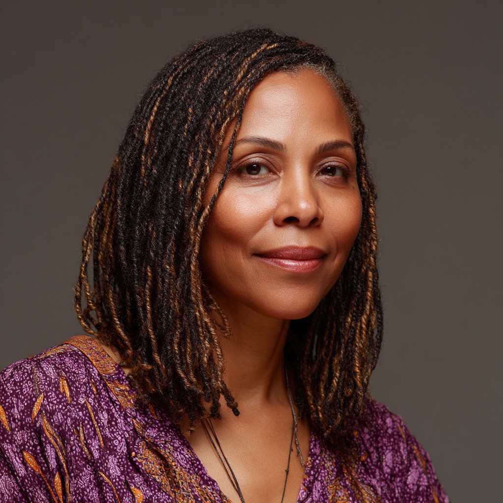 Chic Medium-Length Twisted Locs with Subtle Caramel Highlights