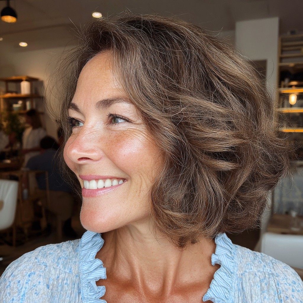 Chic Softly Curled Bob with Natural Volume