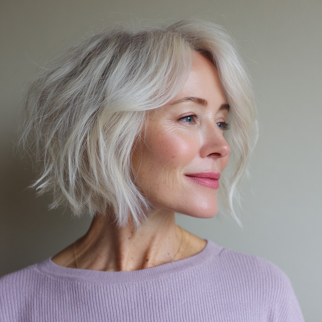 Chic Textured Cropped Bob with Effortless Volume