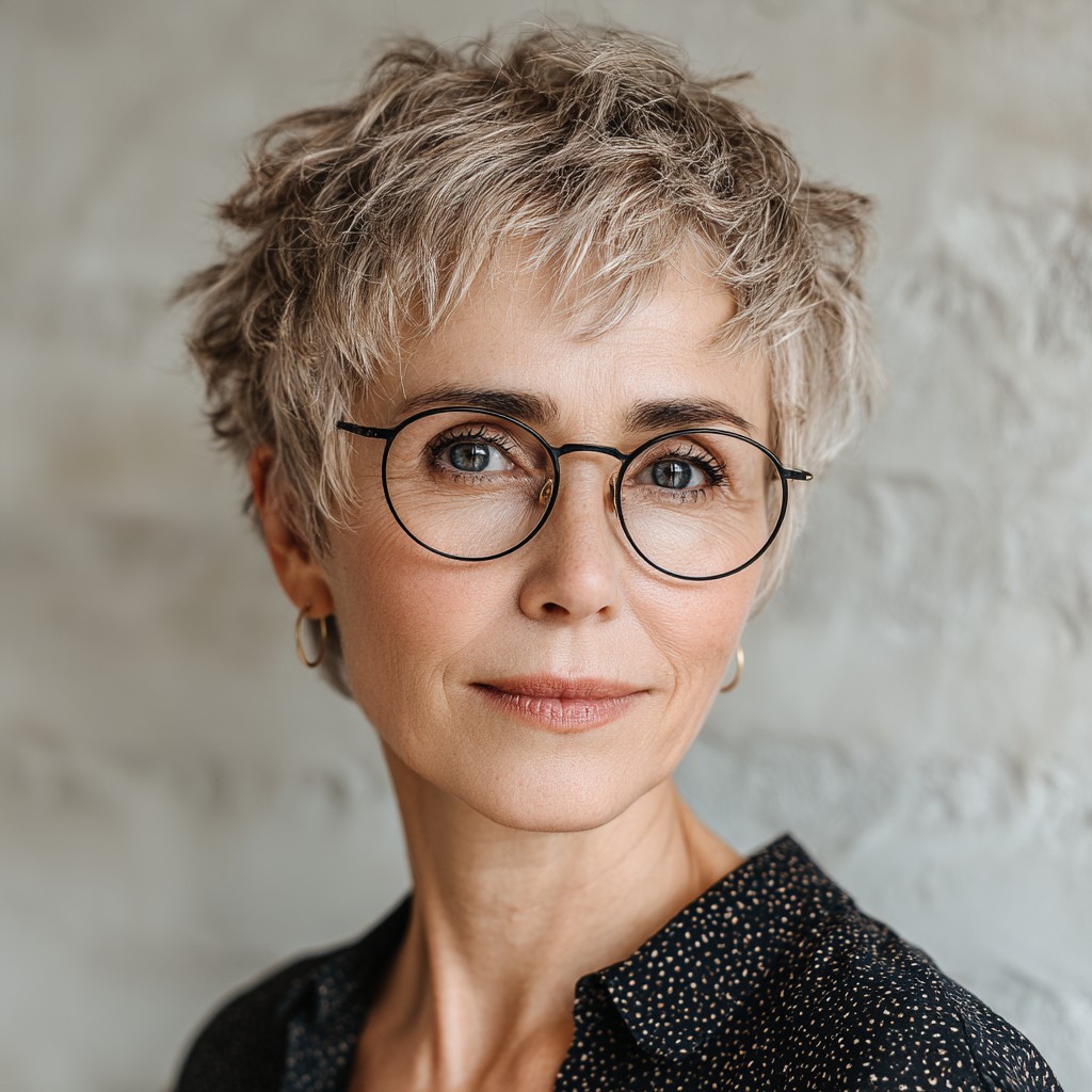 Chic Textured Short Pixie with Playful Layers