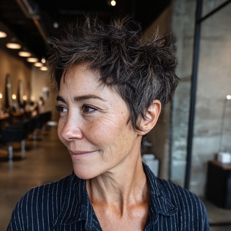 Edgy Textured Pixie Cut with Defined Layers