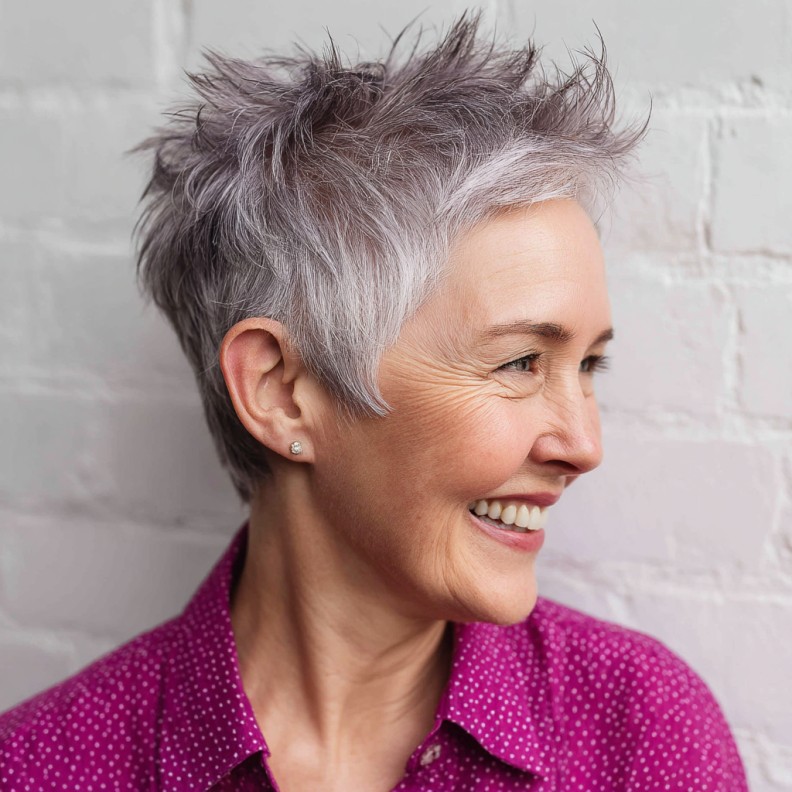 Edgy Textured Pixie Cut with Subtle Highlights