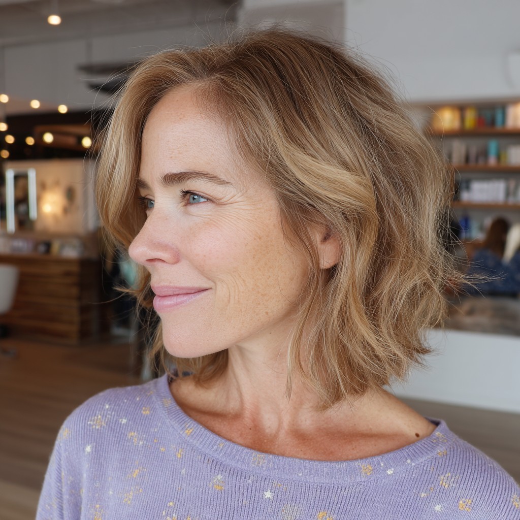 Effortless Textured Bob with Soft Waves