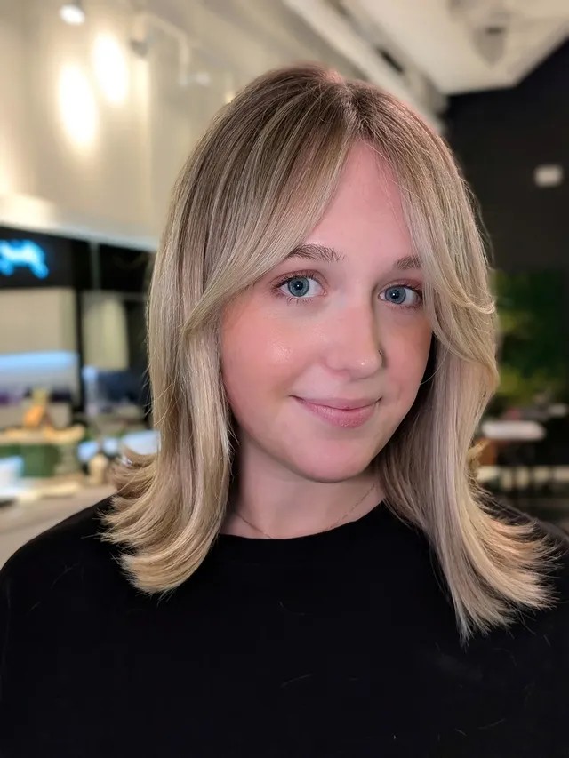 Effortlessly Sleek Middle Part with Soft Bangs