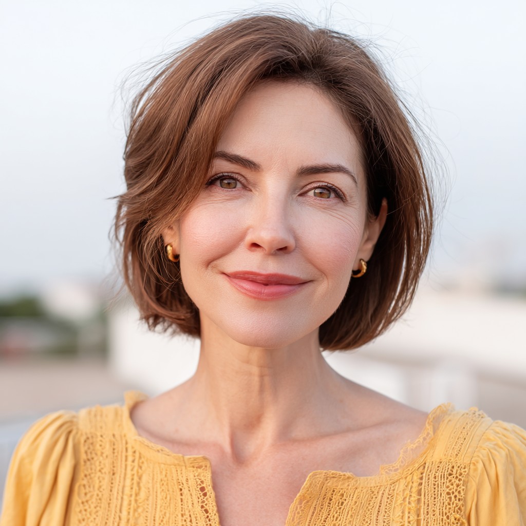 Effortlessly Textured Cropped Bob with Subtle Layers