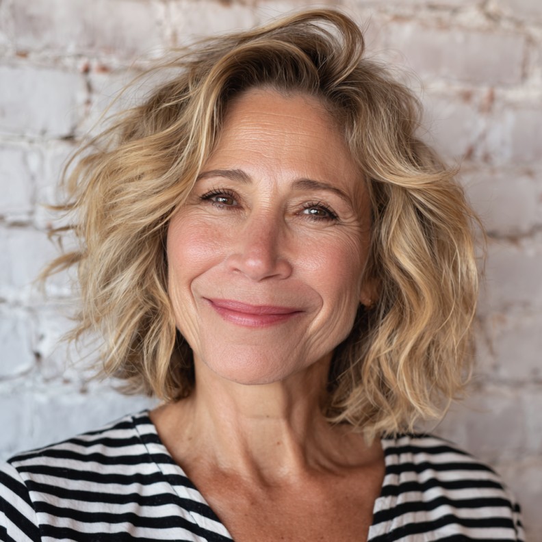 Effortlessly Textured Shoulder-Length Waves