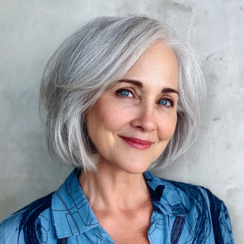 Elegant Soft Textured Bob with Subtle Layers