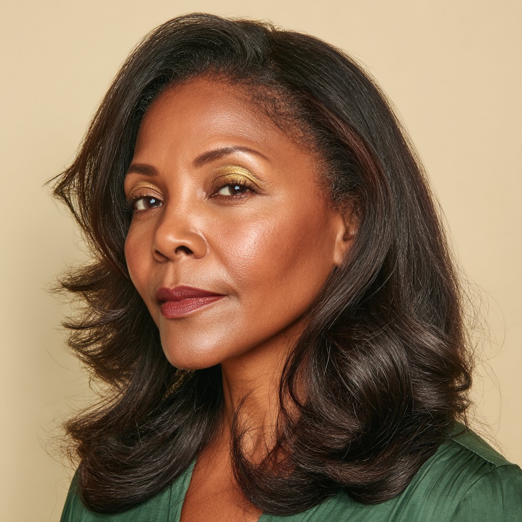 Graceful Medium-Length Cut with Soft Voluminous Layers