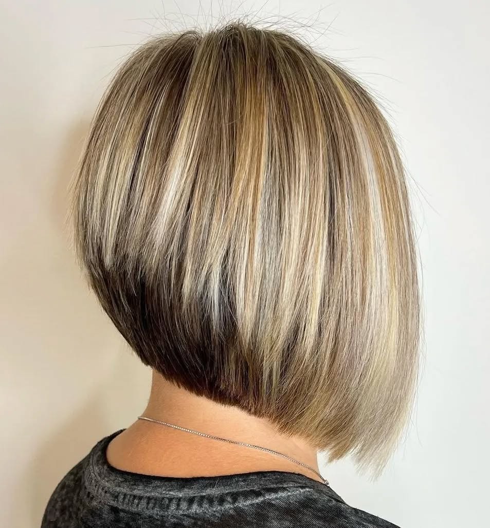 Modern Textured A-Line Bob with Subtle Highlights