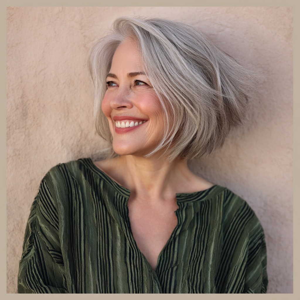 Modern Textured Cropped Bob with Soft Volume