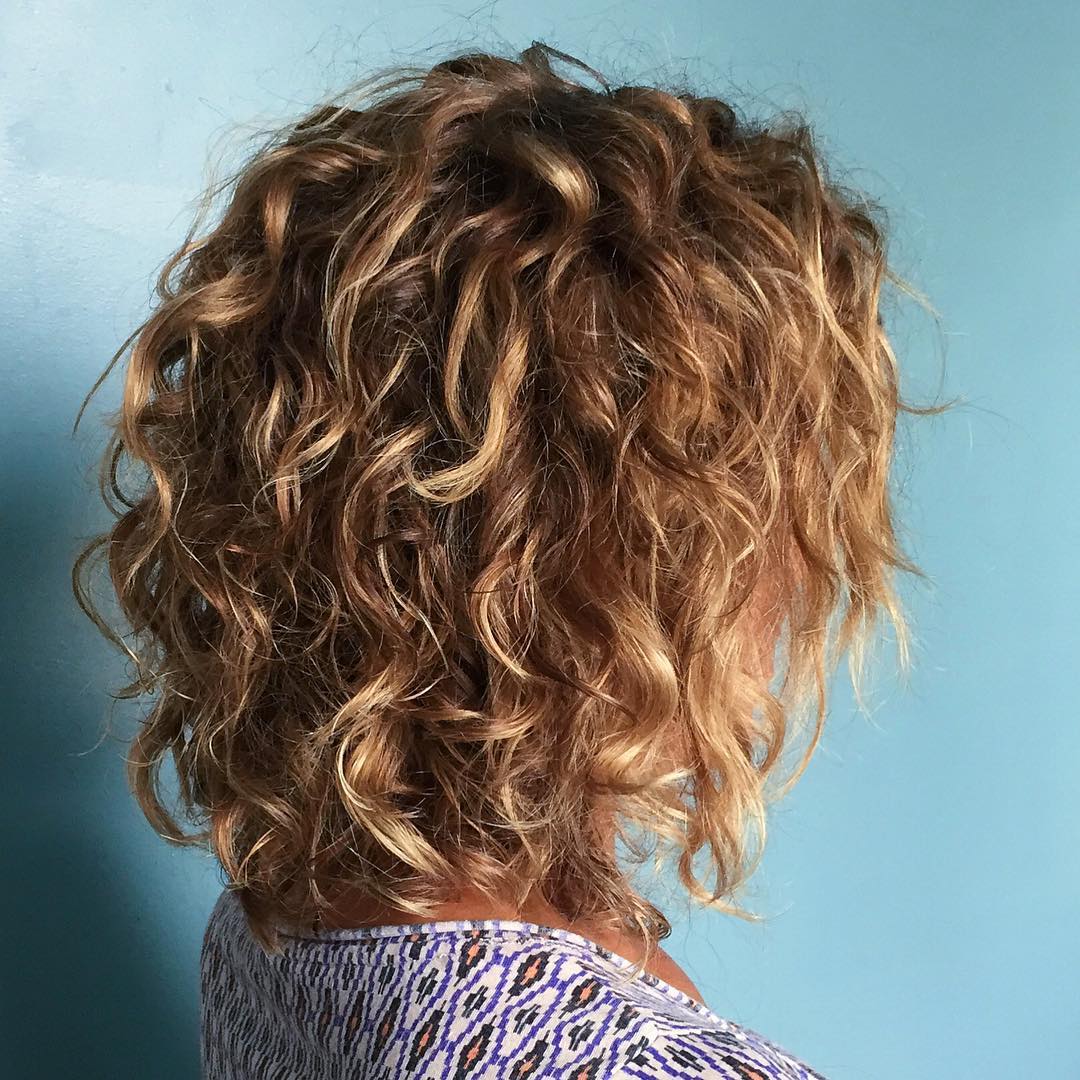 Playful Curly Bob with Soft Highlights