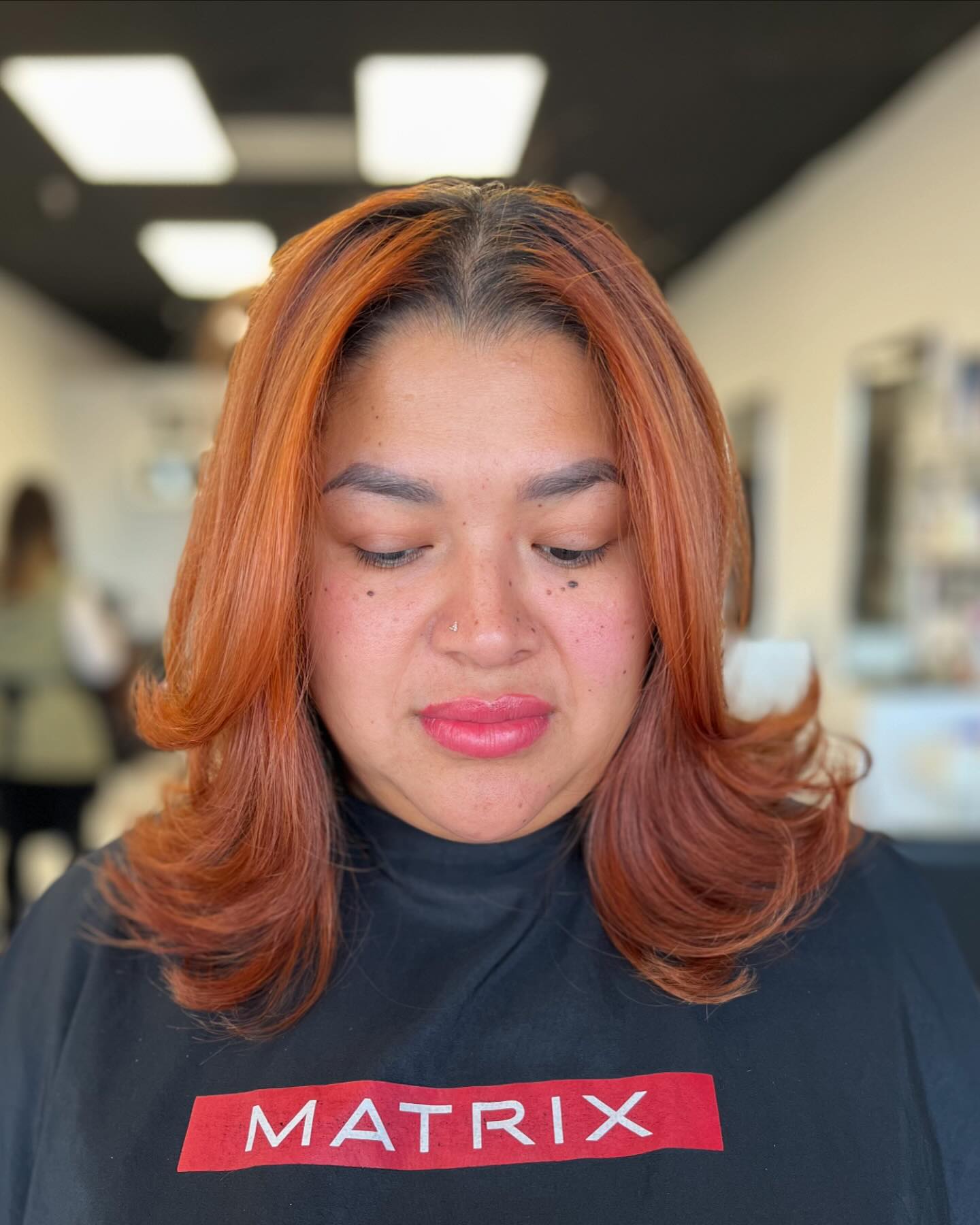 Rich Copper Layered Cut with Soft Face Framing