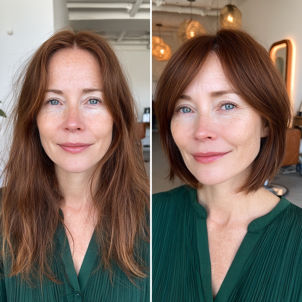 Sleek Rich Auburn Cropped Bob with Subtle Layers