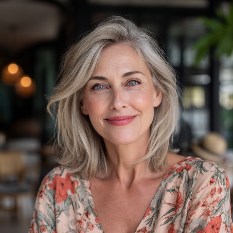 Softly Layered Ash Blonde Haircut with Subtle Movement