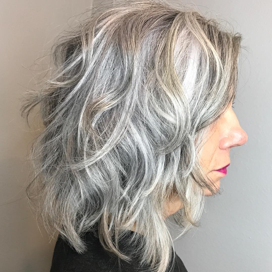 Softly Layered Ashy Silver Waves