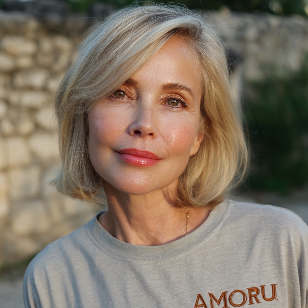 Softly Layered Golden Bob with Gentle Movement