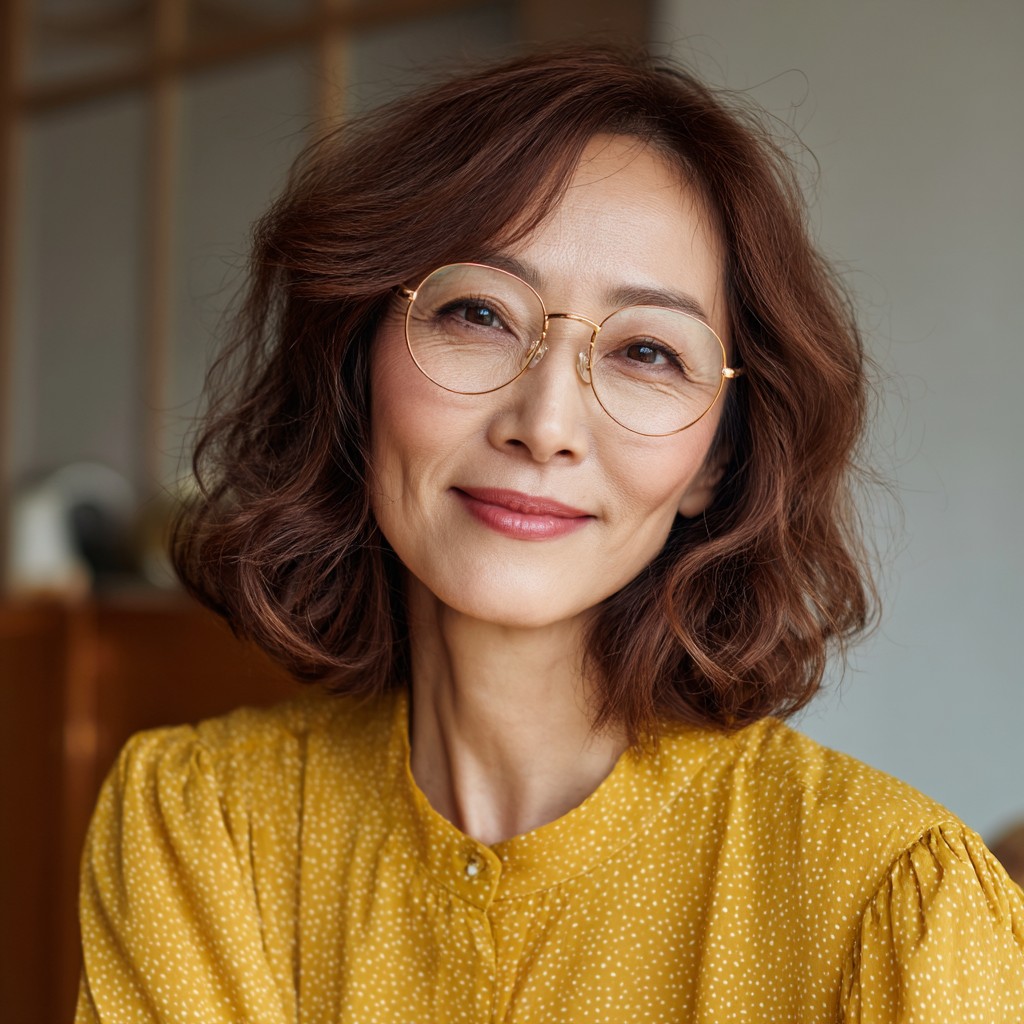 Stylish Reddish Brown Soft Waves with Framing Layers