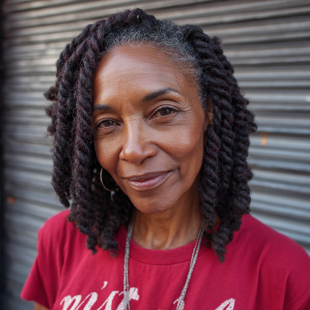 Stylish Twisted Medium-Length Hair with Rich Depth