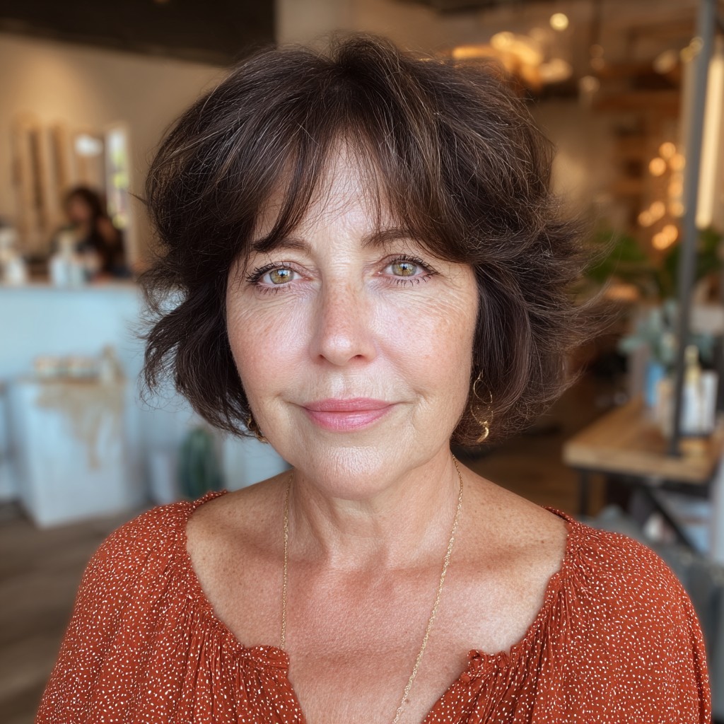 Textured Bob with Soft Bangs for Effortless Summer Style