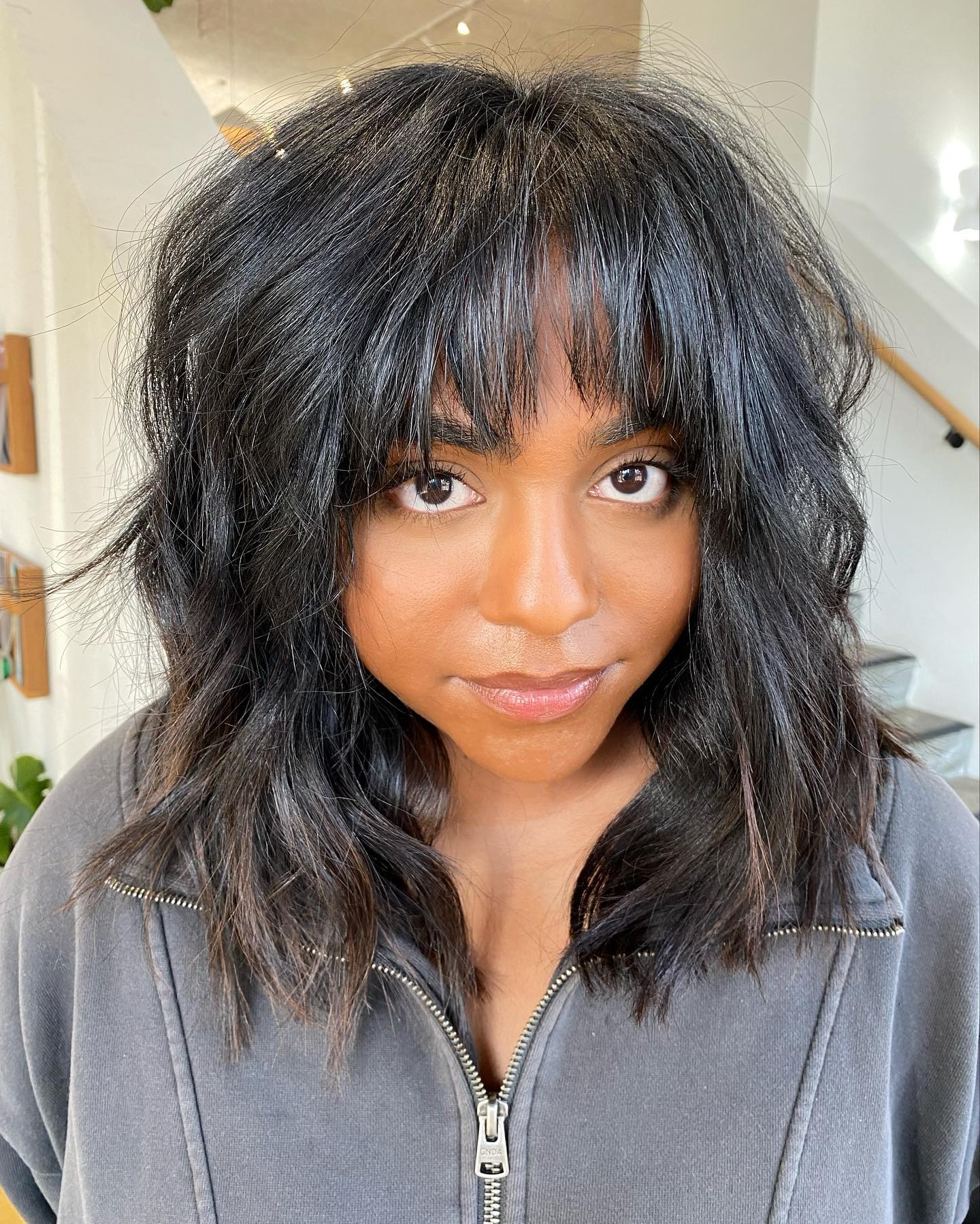 Textured Choppy Cut with Soft Bangs