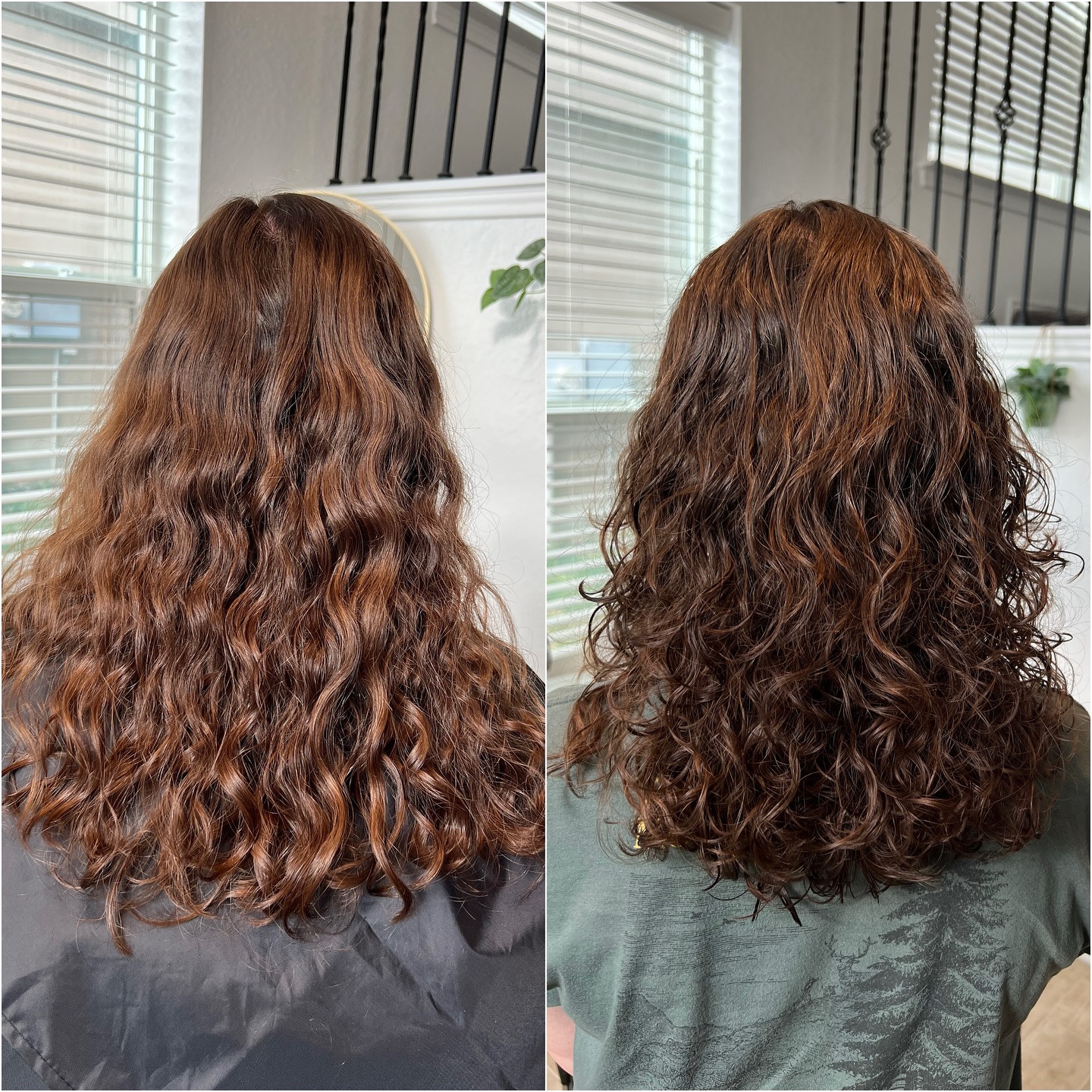 Textured Curly Layered Cut with Rich Chocolate Tones