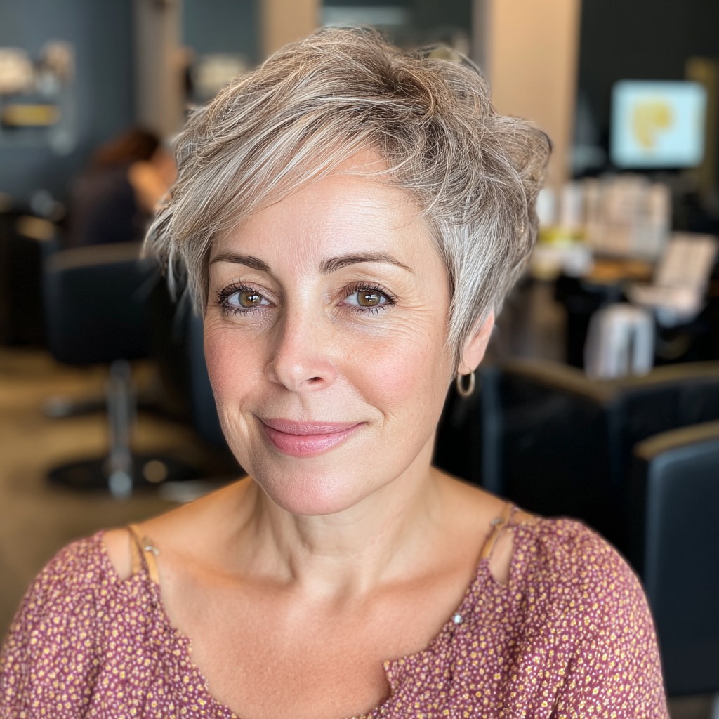 Textured Pixie Cut with Subtle Highlights