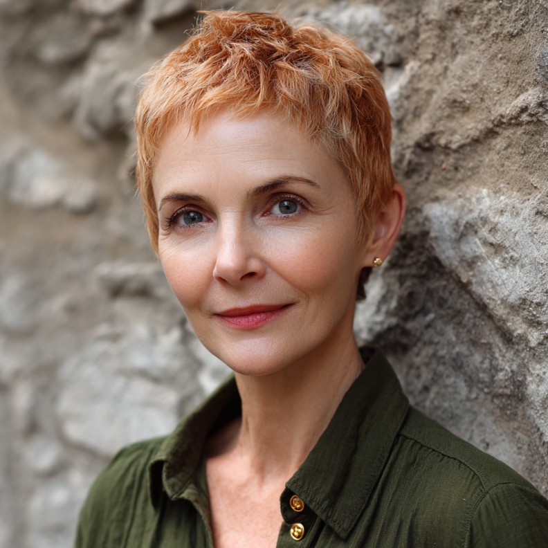 Textured Pixie Cut with Warm Ginger Tones